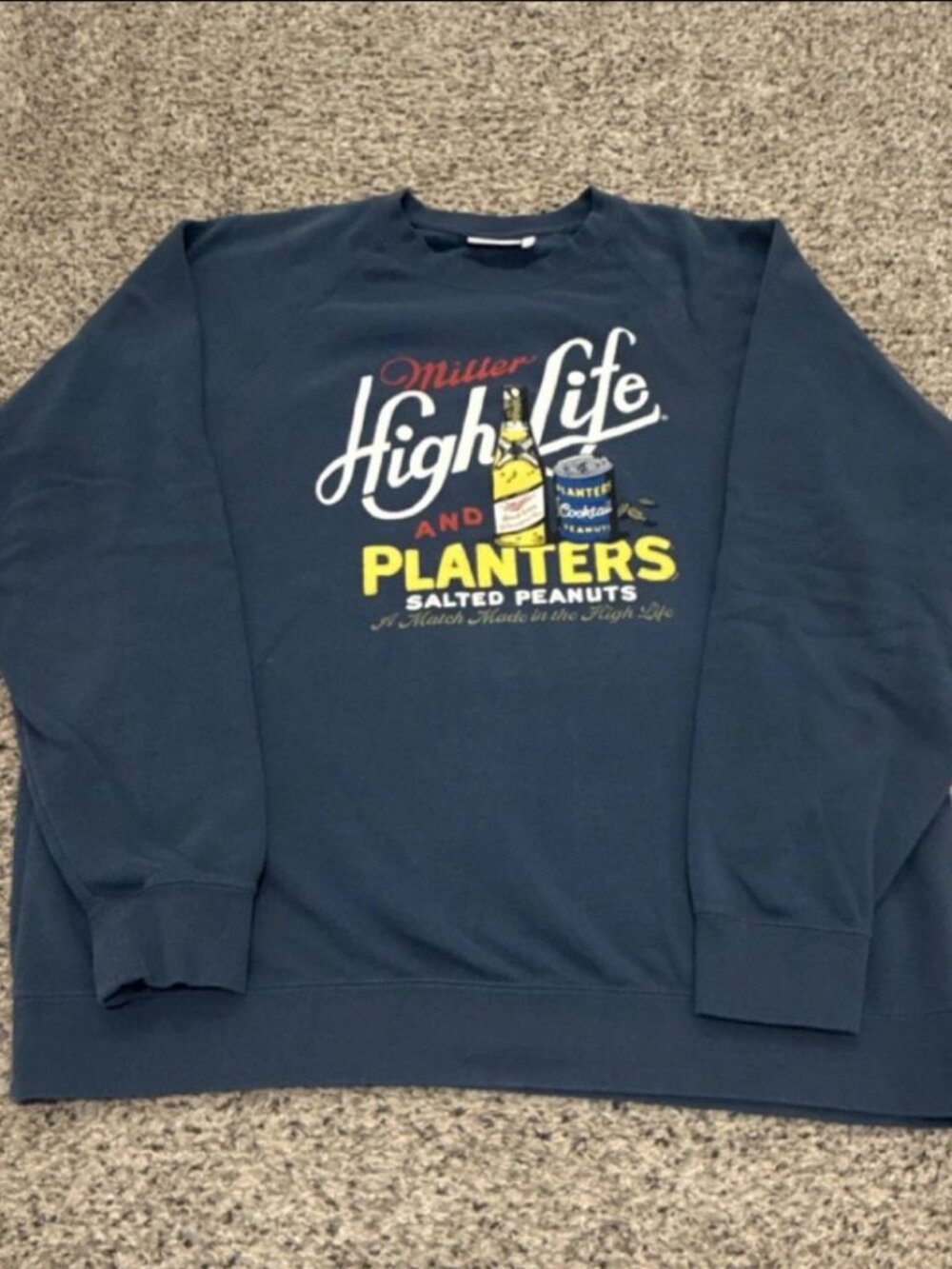 Techstyles Blue Miller High Life Planters Peanuts Graphic Sweater XL
